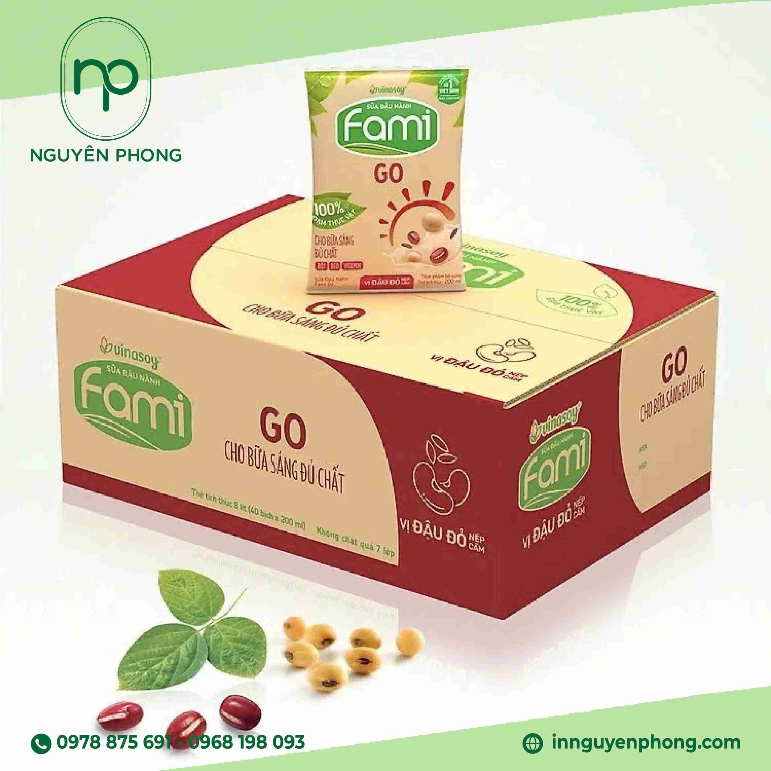Thùng đựng sữa bịch của thương hiệu Fami